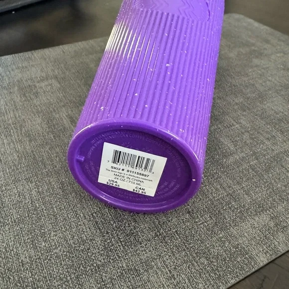 Halloween 2024 Glow in Dark Starbucks Textured Purple Tumbler with Black Straw - Picture 2 of 3